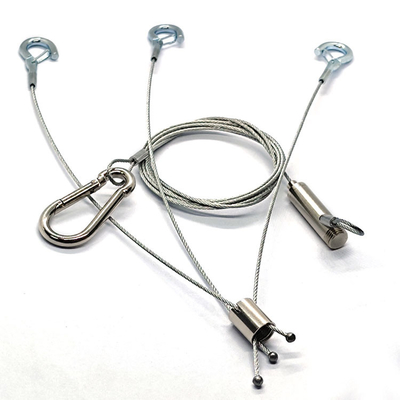 Nuevo tipo suspensión Kit Hanging System Safety Hook del cable de la iluminación del panel con tres pies