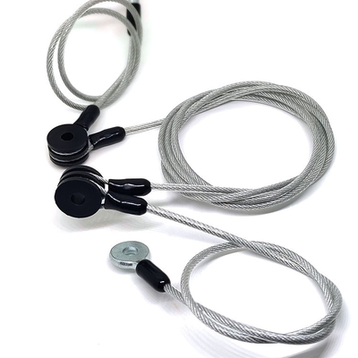 El PVC cubrió las eslingas de acero transparentes Lanyard Cable Tether Safety Strap