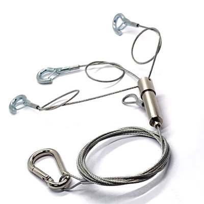 Pote ajustable de la planta de la cuerda de alambre de acero que cuelga Kit With Hook For Safety