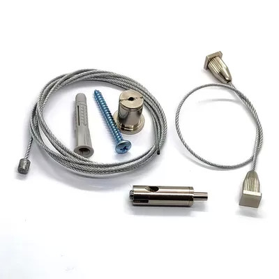 Kit de iluminación de suspensión de instalación rápida con clips de acabado cromado de alambre