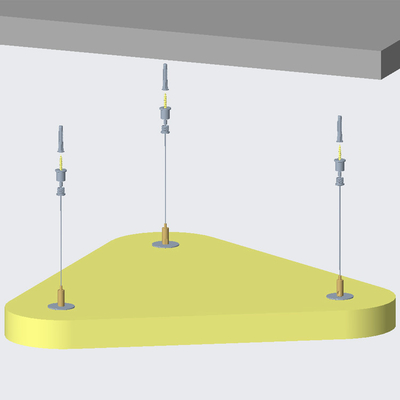 Conectar el absorbente de sonido con el kit de alambre ajustable para el sistema de techo de panel