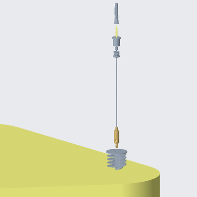 Conectar el absorbente de sonido con el kit de alambre ajustable para el sistema de techo de panel
