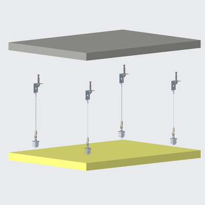 Fácil de conectar lámpara de luz panel acústico kit de alambre sistema de suspensión material de amortiguación del sonido