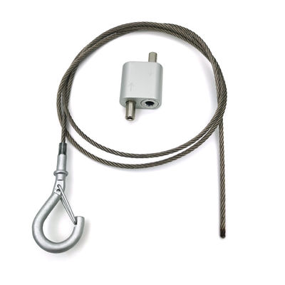 Pinza de cable en bucle con gancho de seguridad para sistemas de suspensión de cables para conductos de ventilación, tamaño de cable de acero 3.0*4500MM