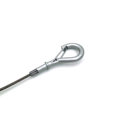 Pinza de cable en bucle con gancho de seguridad para sistemas de suspensión de cables para conductos de ventilación, tamaño de cable de acero 3.0*4500MM