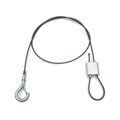 Pinza de cable en bucle con gancho de seguridad para sistemas de suspensión de cables para conductos de ventilación, tamaño de cable de acero 3.0*4500MM