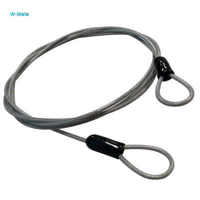 Lightweight Security Cable Luggage Lock Wire 50mm-10000mm Double Loop Stainless Steel Coated Cable Clips