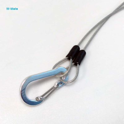 Lightweight Security Cable Luggage Lock Wire 50mm-10000mm Double Loop Stainless Steel Coated Cable Clips