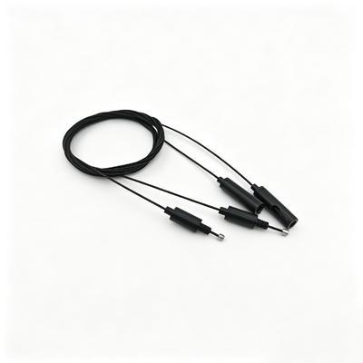Kit de accesorios para colgar de cuerda de alambre, pinza de Cable ajustable negra personalizada OEM, accesorio de montaje de suspensión para lámpara de techo interior