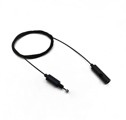 Sujetacables ajustable negro personalizado OEM de fábrica completo de latón para cable metálico, accesorio de suspensión para lámpara de techo de interior con recubrimiento EDP