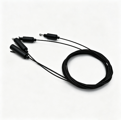 Sujetacables ajustable negro personalizado OEM de fábrica completo de latón para cable metálico, accesorio de suspensión para lámpara de techo de interior con recubrimiento EDP