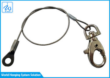 Acollador de la cuerda de alambre de Siling de la cuerda de alambre del lazo del ojo del acero 1.5m m con mosquetón