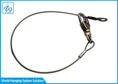 Acollador de la cuerda de alambre de Siling de la cuerda de alambre del lazo del ojo del acero 1.5m m con mosquetón