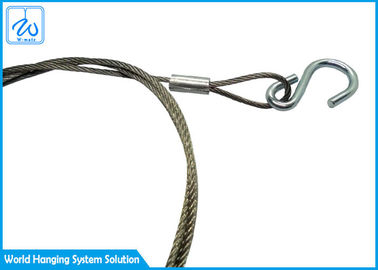 Diámetro acolladores de la seguridad de la cuerda de alambre de acero inoxidable de 1,5 milímetros con el gancho de S