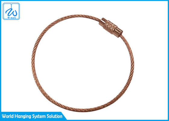 Llavero inoxidable de nylon del cable de la cadena dominante TPU de la cuerda de alambre de acero