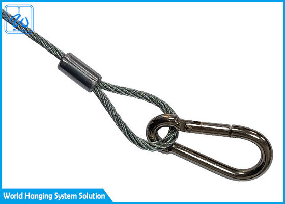 Cable galvanizado de la cuerda de alambre de acero con los lazos para el proyector de la etapa con el soporte