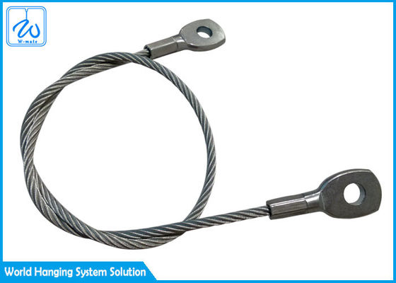 honda de acero inoxidable de la cuerda de alambre de la seguridad del ojo del PVC de 2m m del resorte tensor del cable revestido de la seguridad