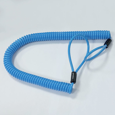 El espiral elástico del cordón arrolló la herramienta Lanyard With Plastic Sleeves del cable de alambre