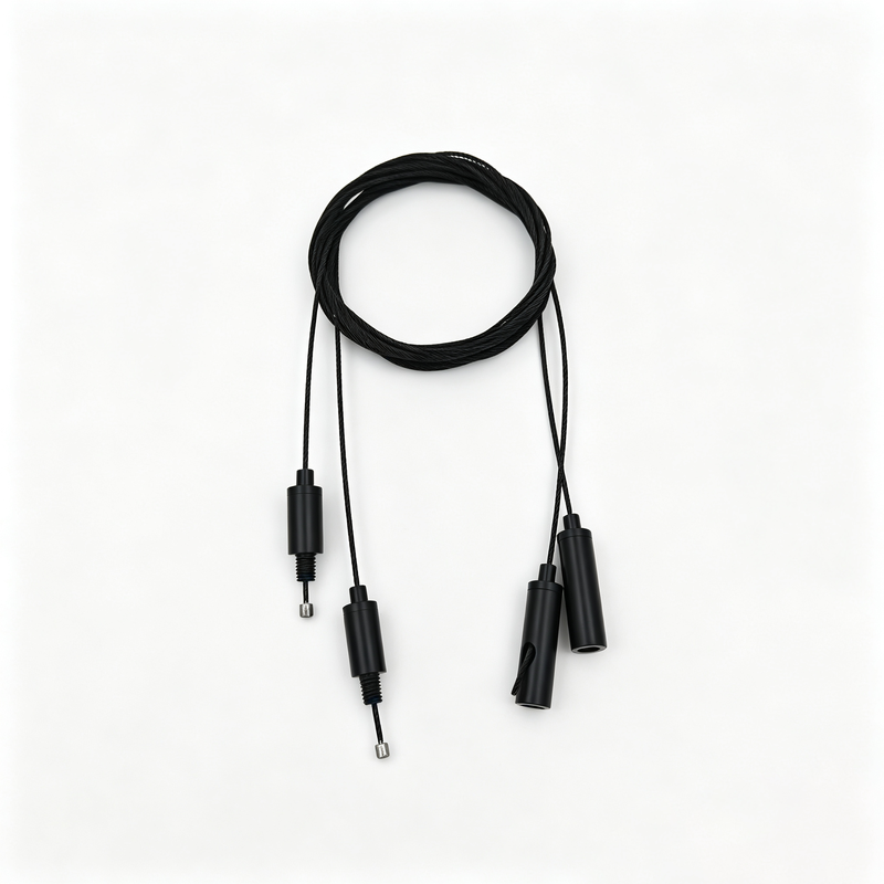 Kit de accesorios para colgar de cuerda de alambre, pinza de Cable ajustable negra personalizada OEM, accesorio de montaje de suspensión para lámpara de techo interior