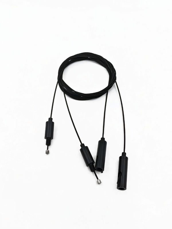Sujetacables ajustable negro personalizado OEM de fábrica completo de latón para cable metálico, accesorio de suspensión para lámpara de techo de interior con recubrimiento EDP
