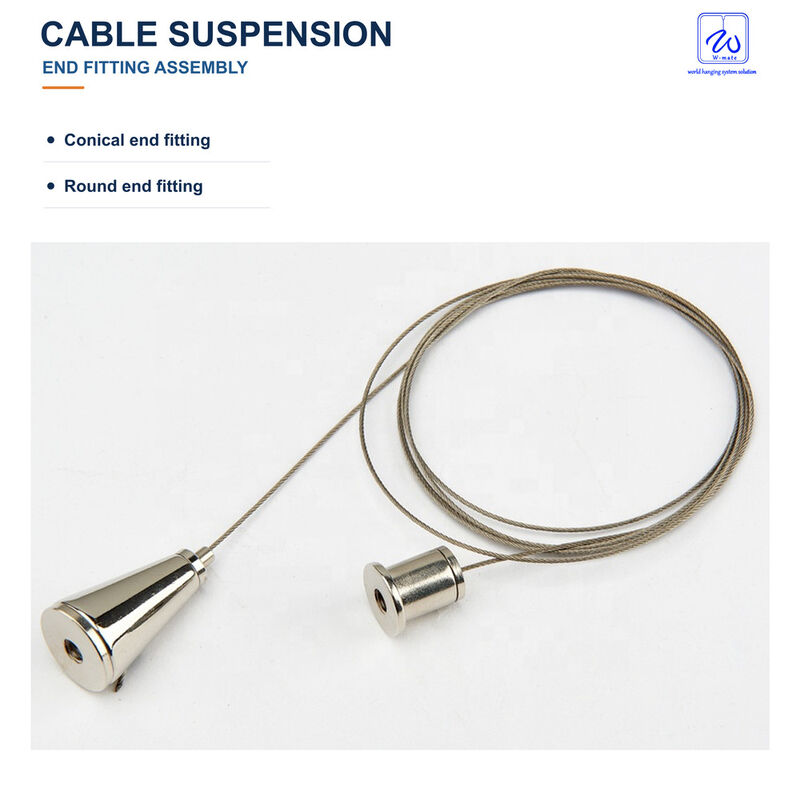 Cable Suspension Assembly with Cylindrical and Tapered End Fittings
