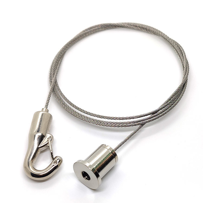 Longitud ajustable de la cuerda de alambre del cable de la suspensión de la luz de techo con el sistema del panel acústico del gancho de seguridad