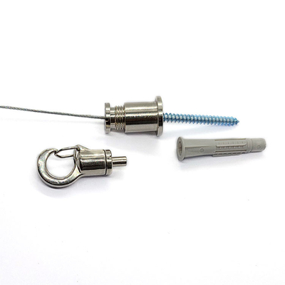 Las muestras colgantes caen el sistema del cable del equipo 2 de los ganchos del techo con la abrazadera de cuerda inoxidable de alambre de acero
