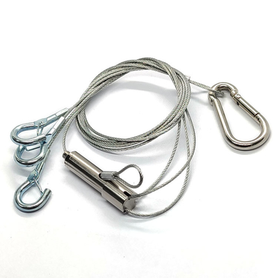 Pote ajustable de la planta de la cuerda de alambre de acero que cuelga Kit With Hook For Safety