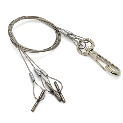 Piernas ajustables de la longitud las cuatro galvanizaron el pote de la planta de la cuerda de alambre de acero que colgaba Kit With Metal Hook