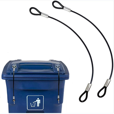 El vinilo cubrió la cerradura universal inoxidable de la tapa del metal de la cerradura de la tapa del bote de basura de la cuerda de alambre de acero para los cubos de la basura al aire libre