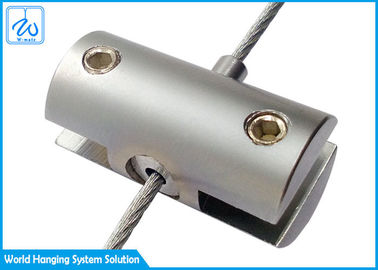 Abrazaderas de acrílico del escaparate/equipo colgante de la abrazadera del ajuste del arte del cable de la ejecución del sistema de la muestra de cristal de la salida