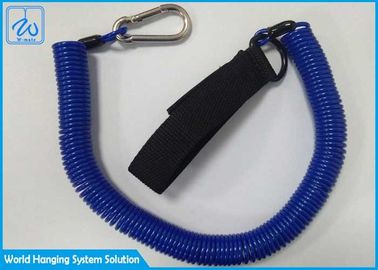 Acollador retractable de la seguridad de la herramienta de la cuerda del cable en espiral del OEM/del ODM con mosquetón