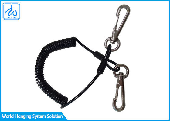 Acollador retractable de acero de la primavera del anillo 7x19 de la bobina de la PU los 30cm