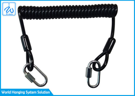 El alambre negro arrolla a Lanyard With 1 Screwgate para trabajar en las herramientas del descenso de la parada de la altura