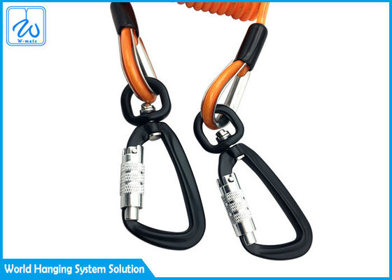 Muelle en espiral de 3M del acollador de la seguridad de la herramienta Lanyard With Carabiner Custom