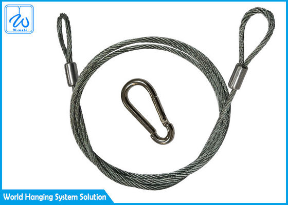 Cable galvanizado de la cuerda de alambre de acero con los lazos para el proyector de la etapa con el soporte