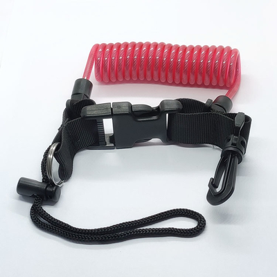Acollador retractable de la herramienta del cable en espiral de la herramienta de Lanyard Spring Tool Swivel Lanyard de la correa de la detención roja de la caída