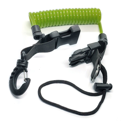 Acollador de la seguridad de la herramienta de la muñeca del cordón de amortiguador auxiliar del llavero del acollador de la bobina de la primavera espiral que se zambulle